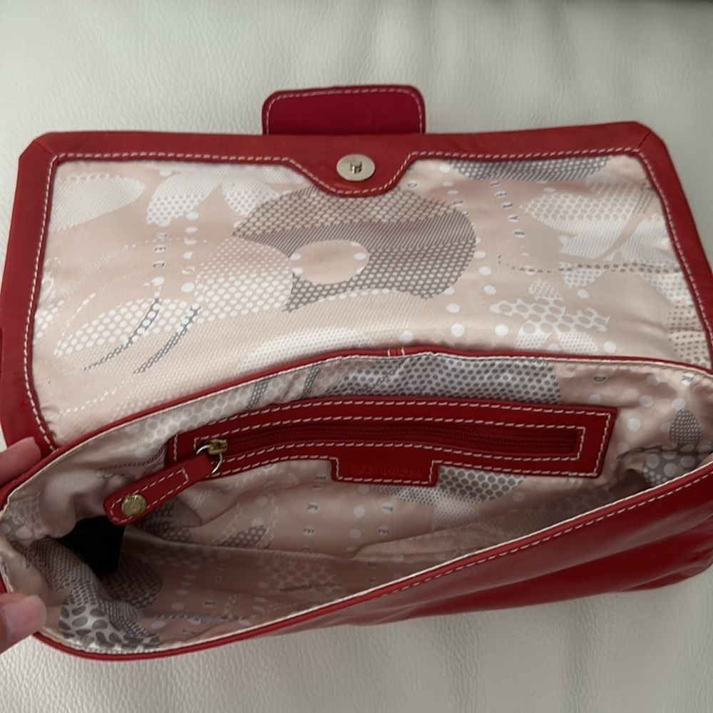 Ted Baker red leather clutch - Picture 5 of 7